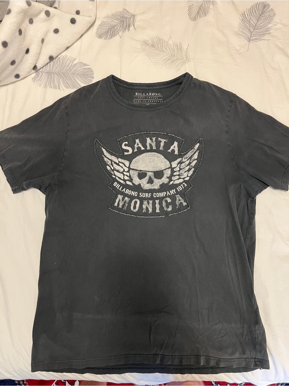 Billabong Black Graphic Santa Monica Skull Tee